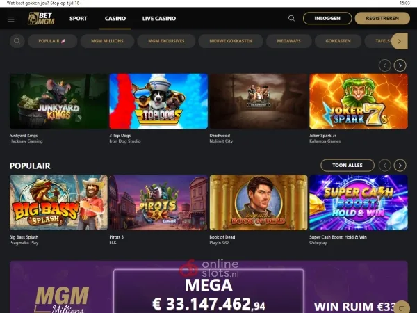 BetMGM nl website