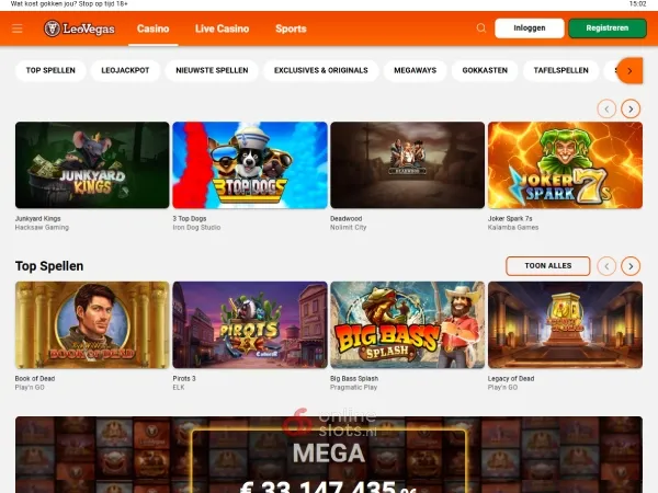 Leovegas NL website