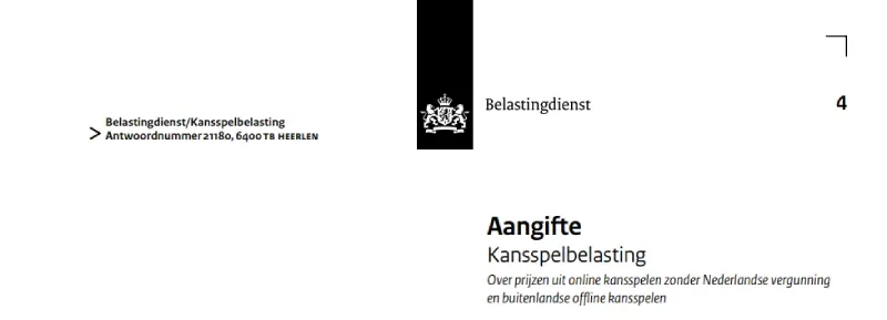 Kansspelbelasting formulier