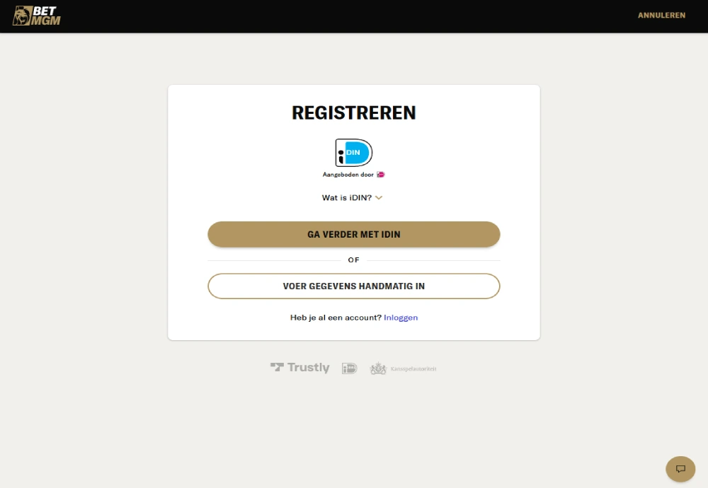 BetMGM registratie