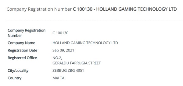 MBR registratie Holland Gaming Technology