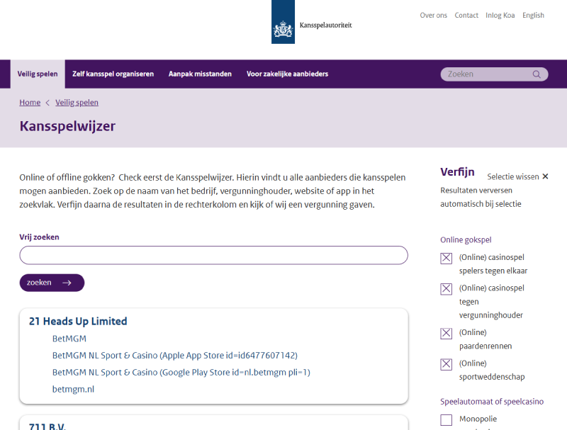 Kansspelwijzer Kansspelautoriteit