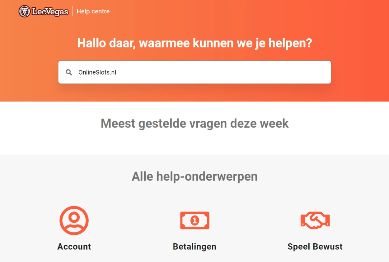 Leovegas Help Centre