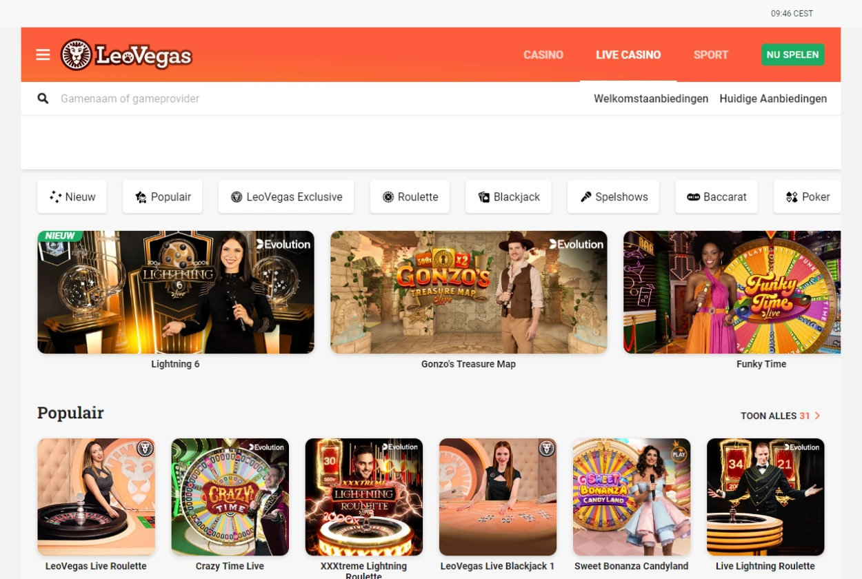 Leovegas Live Casino