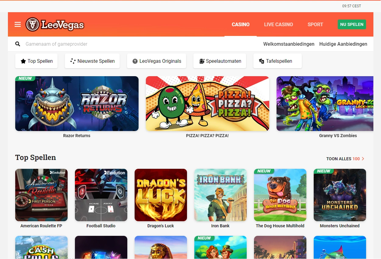 LeoVegas NL Website