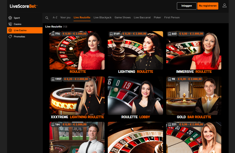 Livescorebet live casino