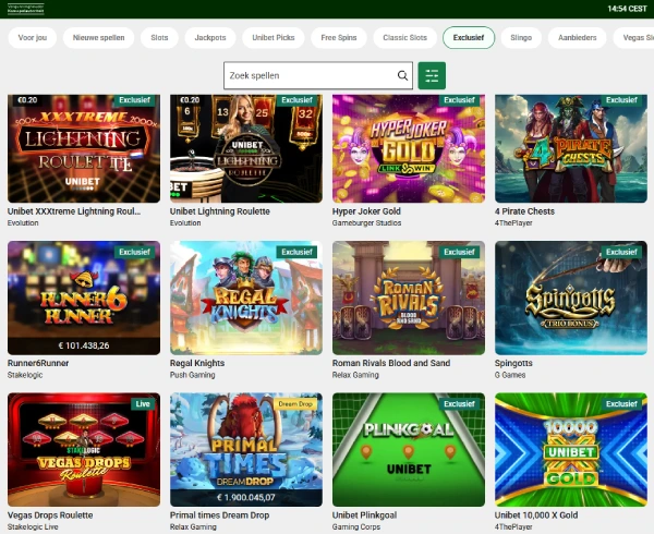 Unibet exclusief