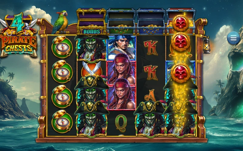 doodshoofden 4 Pirate Chests