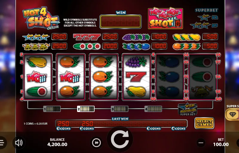 Weergave Game 2 Hot4Shot Deluxe