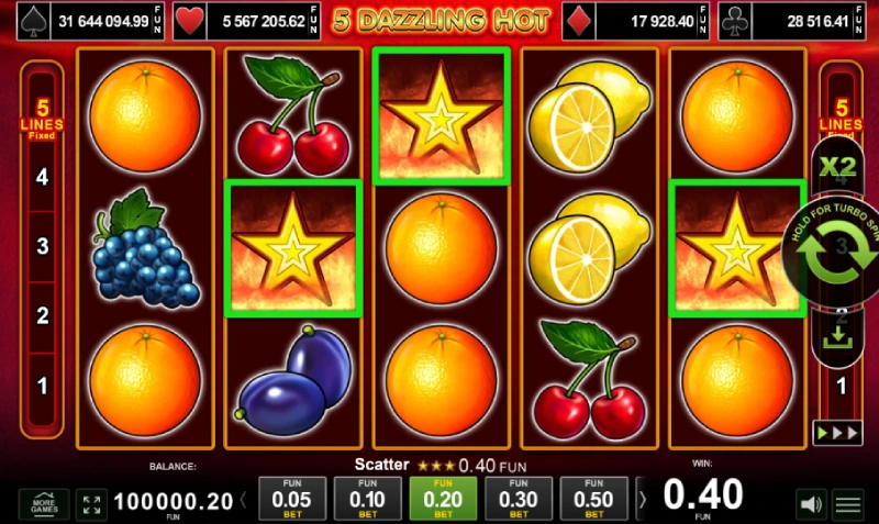 Scattter Winst dazzling hot