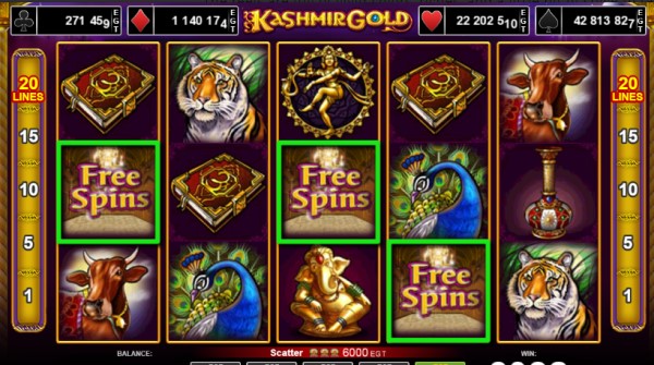 Kashmir Gold extra free spins