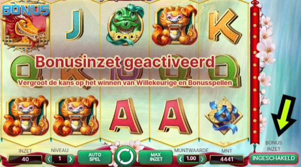 Bonusinzet ingeschakeld
