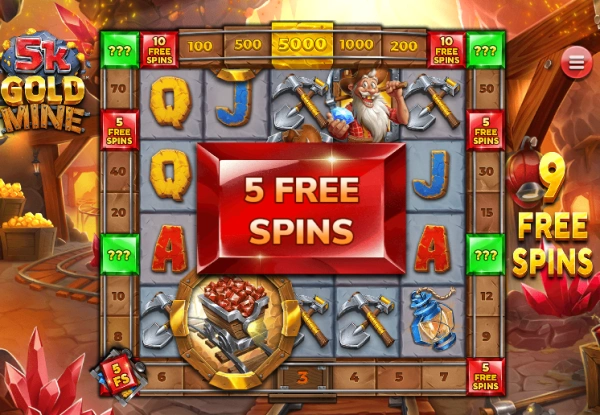 Free Spins 5K gold mine
