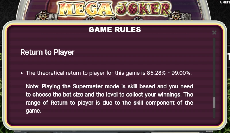 Mega Joker RTP