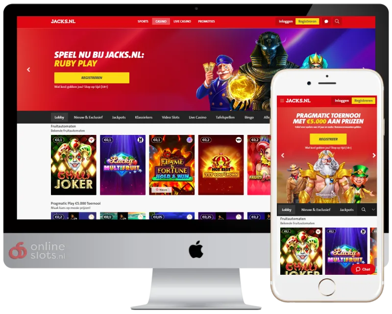 Jacks online casino review met gratis slots en 2 bonussen
